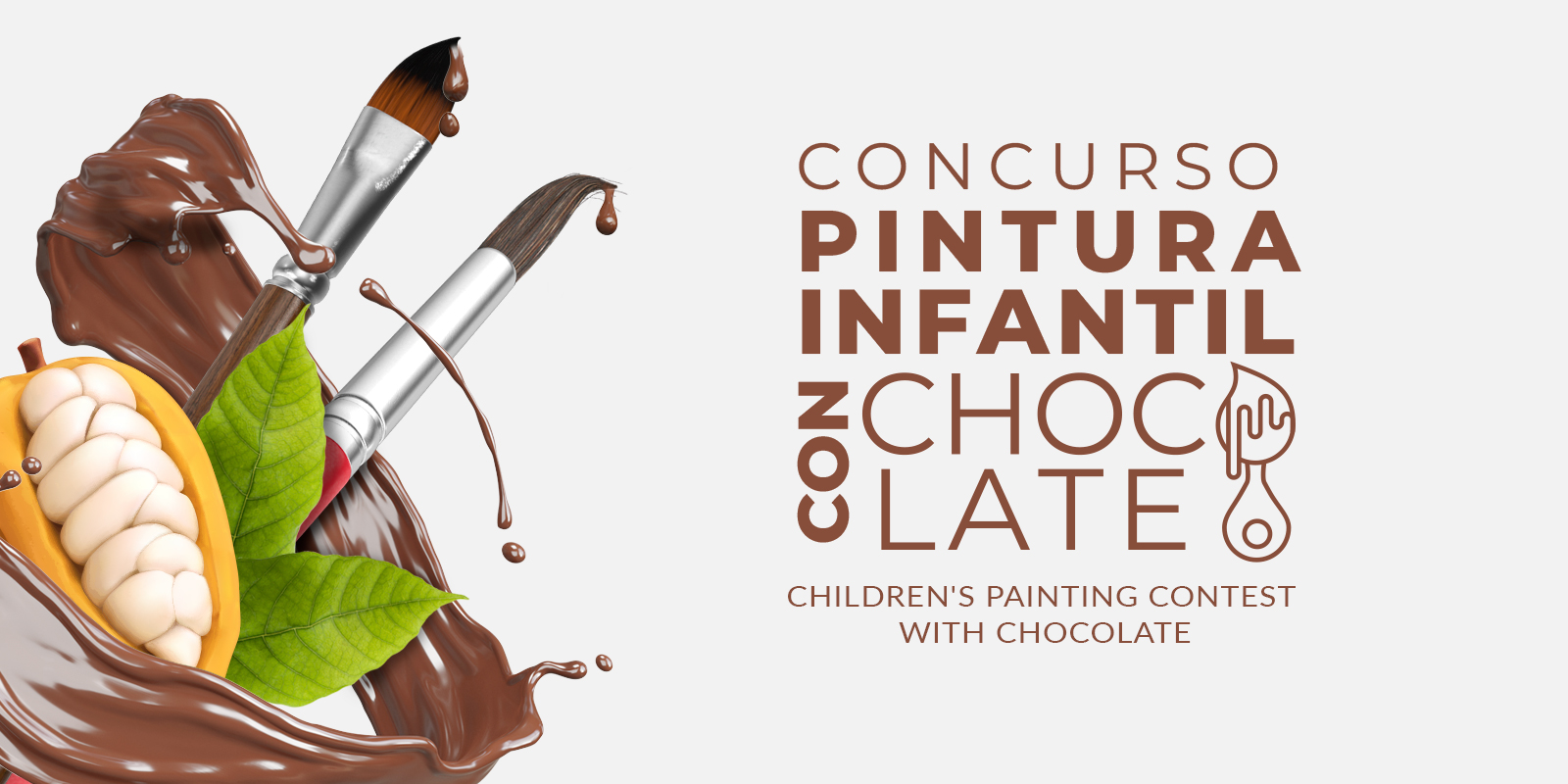 Children's painting with chocolate